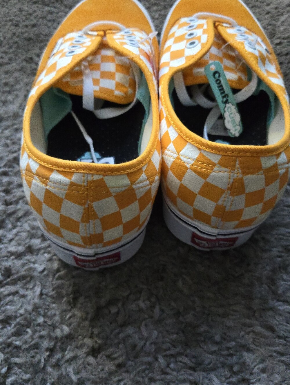 Vans Comfycush Authentic Men Size 11 Checkered Yellow And White 072026 - Picture 7 of 8